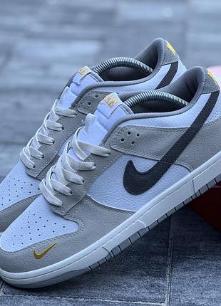 Мужские кроссовки найк сб данк nike sb dunk grey white серый белый 40