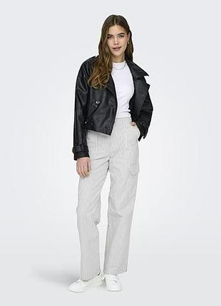 Брюки карго женские onlmalfy-inez hw stripe cargo м молочные
