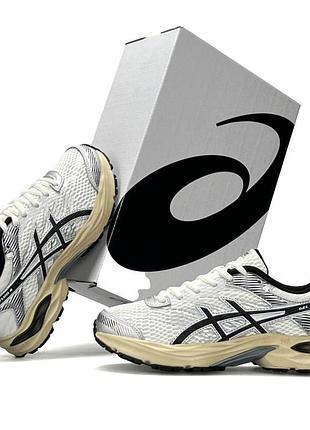 Женские кроссовки asics gel flux 4 белые популярные из сетки и кожи красивые трендовые спортивные ассикс гельф флюкс для прогулок 37