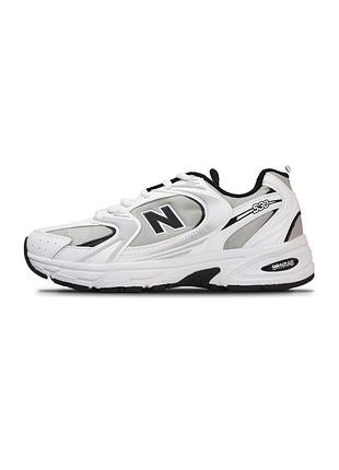 Чоловічі кросівки стильні нью баланс new balance 530 termo white black logo 43