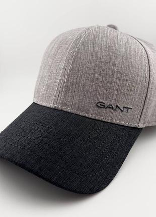 Кепка бейсболка gant летняя из натурального льна, серая (мужская / женская)