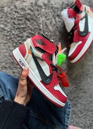 Мужские кроссовки nike air jordan 1 off-white “red” 40 45