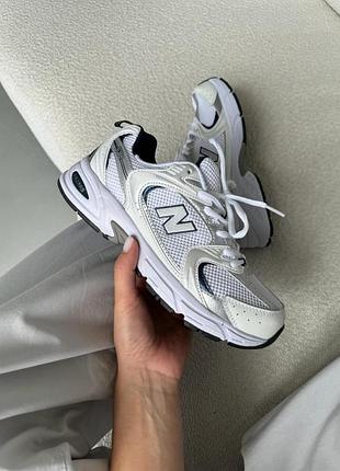 Женские кроссовки стильные нью баланс new balance 530 white silver navy blue 40