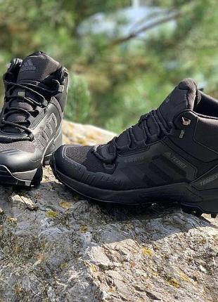 Зимние мужские кроссовки адидас adidas terrex swift r termo gore-tex водонепроницаемые black чёрный 41