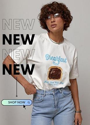 Oversize футболка с food-принтом