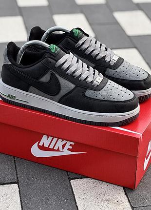 Мужские кроссовки найк аир форс nike air force black gray черный серый 40