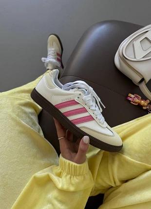 Женские кроссовки адидас самба adidas samba white fuchsia белый 37
