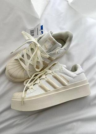 Жіночі кросівки адідас суперстар adidas superstar bonega “white / beige” 37