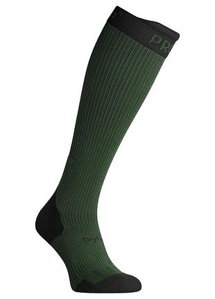 Демисезонные компрессионные гольфы черно-зеленые «longdry pro»