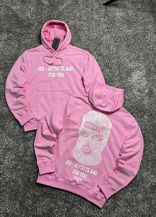 Худи manto maska hoodie мужское розовое манто l