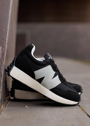 Кроссовки new balance 327 black white черные женские 40