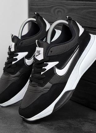 Мужские кроссовки найк nike black white чёрный белый 40