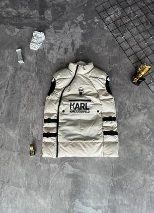 Жилетка karl lagerfeld бежевая утепленная m