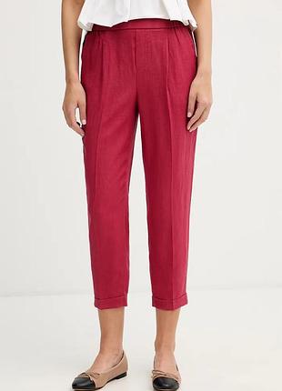 Urbanshop com ua united colors of benetton брюки женские льняные красные high waist 4aghdf079 размеры запиту
