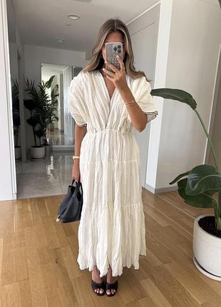 Massimo dutti біла легка сукня