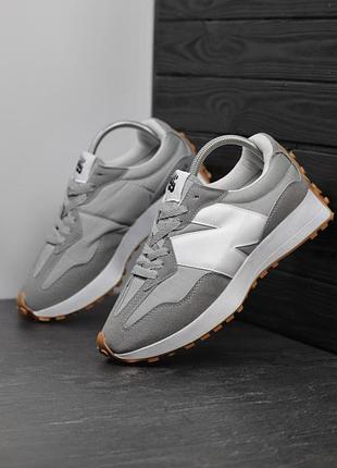 Мужские кроссовки нью баланс new balance 327 grey white серый белый 40 43