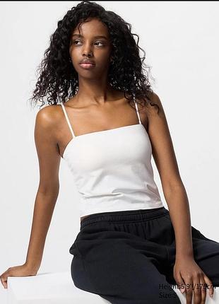 Вкорочений топ з вбудованим бра uniqlo airism s