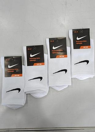 Набор высоких белых мужских хлопковых носков 4 штук nike socks 4gq 36-41