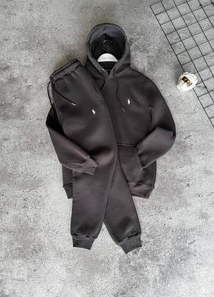 Спортивный костюм polo ralph lauren на флисе серый
