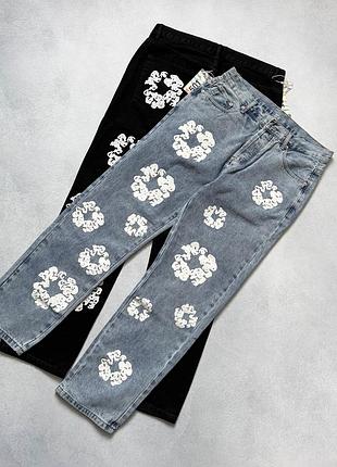 Джинсы denim tears штаны деним тирс оверсайз черный, m
