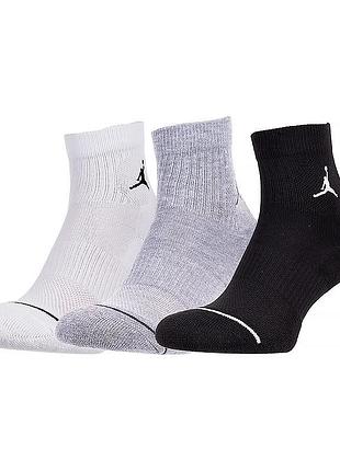 Чоловічі / жіночі шкарпетки найк джордан оригінал nike jordan u j ed cush poly ankle 3pr 144 dx9655-911