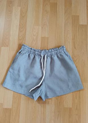 Трендовые женские летние льняные шорты h&amp;m