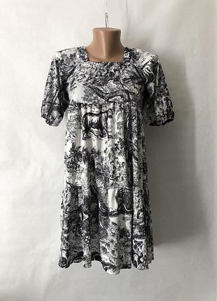 Трикотажна сукня принт toile de jouy (туаль де жуї)