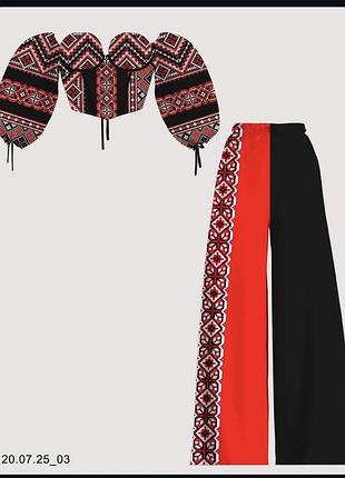 Костюм вышивка принт для девочки