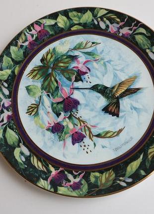 Коллекционная винтажная тарелка royal doulton the berylline hummingbird англия, 1990-е