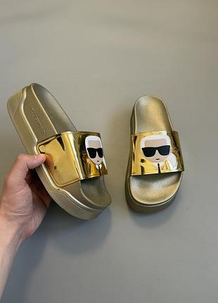 Шлепанцы karl lagerfeld kondo maxi gold 37(23cm)