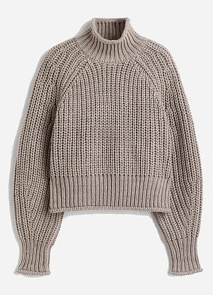 Сіро-коричневий светр ажурної в'язки h&m