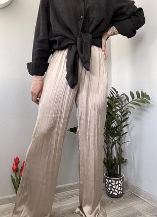 Шовкові плісировані штани zara