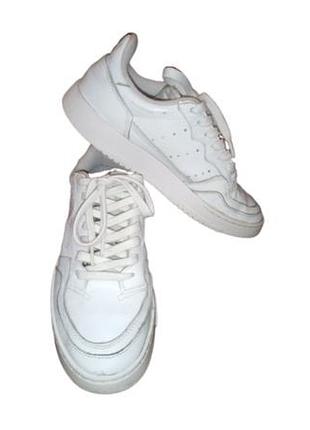 Кроссовки adidas supercourt белые натуральная кожа, женские, мужские, унисекс,  38 р, 24,5 см