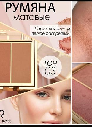 Golden rose ionic duo blush 03 rozey bronze подвійні матові рум'яна