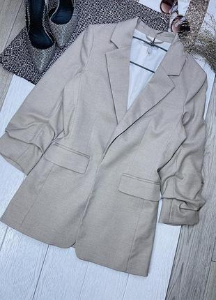 Новий бежевий піджак h&m s подовжений піджак жіночий приталений піджак класичний