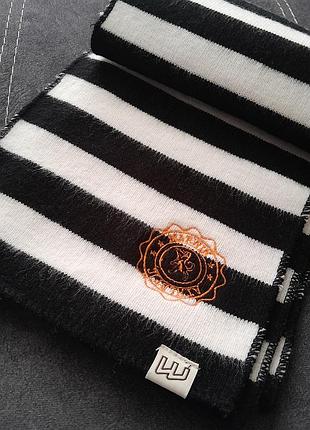 Теплий шарф у смужку преміум бренд marwin athletic