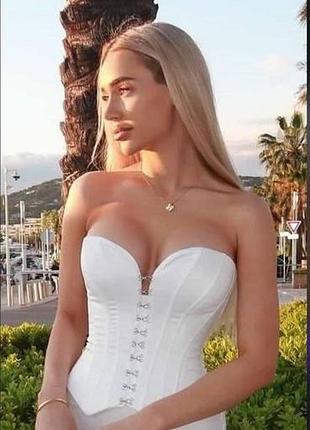 Атласный корсет с застежками leia