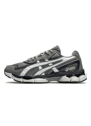 Мужские кроссовки стильные asics gel-nyc 2055 серые кроссы ассикс гел нюк текстильные дышащие на всену лето и вьетнам 42