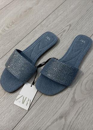 Мега крутые джинсовые шлепки zara