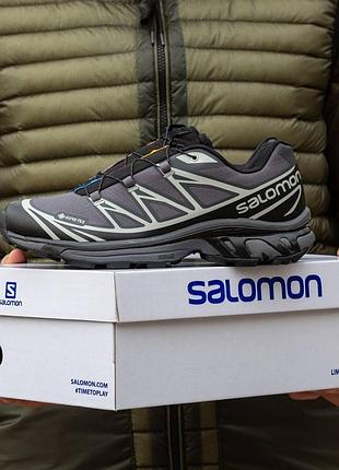 Кросівки salomon xt-6 gore-tex black grey сірі чоловічі