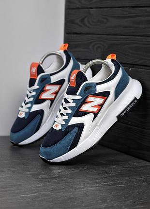 Мужские кроссовки нью баланс ранинг new balance running white blue белый синий 40