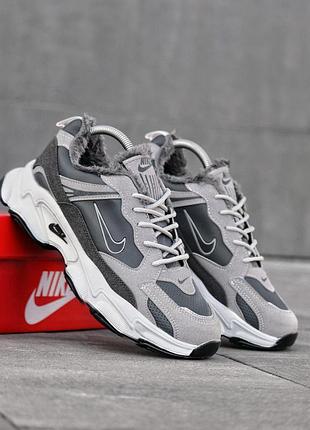 Кроссовки nike серые утепленные мужские зимние с мехом 41