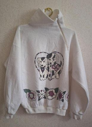 Стильная кофта / свитшот oversize с собачками 3206 46
