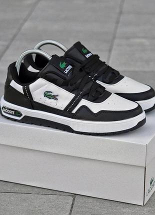 Кроссовки lacoste t-clip черно-белые мужские 43