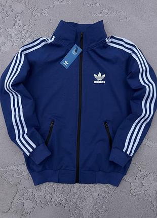 Кофта adidas синяя натуральная на замочке