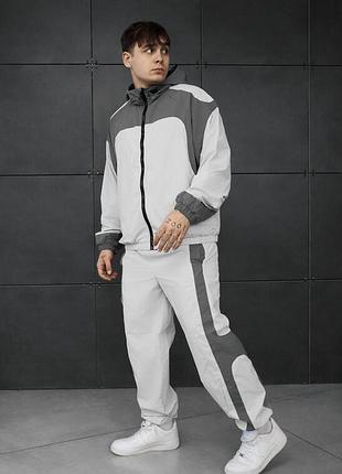 Мужской спортивный костюм с капюшоном staff jan dark & light gray oversize