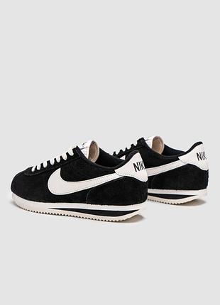 Кроссовки nike cortez black/white черные женские