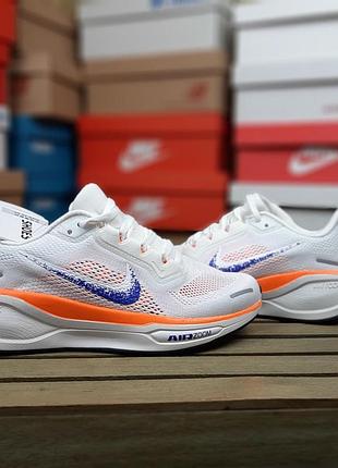 Женские кроссовки nike air zoom pegasus 41 белые с синим и оранжевым