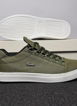 Кроссовки lacoste хаки мужские кеды lacoste