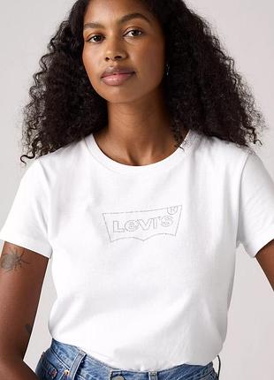 Футболка levi’s з лого і стразами оригінал
